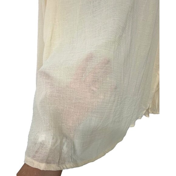 Spartina 449 Analyn Embroidered Tunic Blouse 100% Cotton Gauze Sheer Boho Size L - Picture 6 of 11